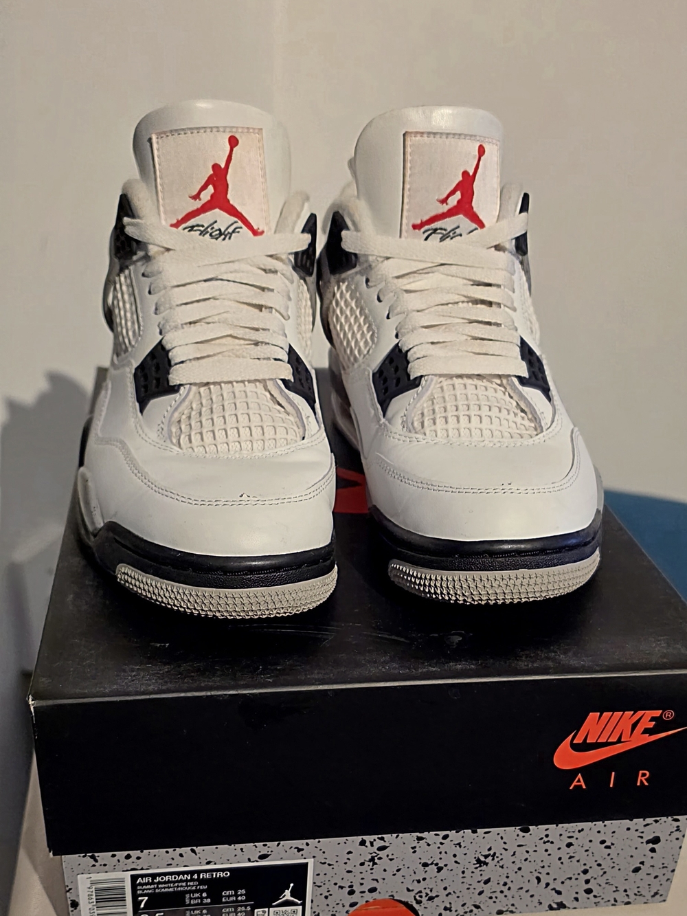 Air Jordan 4 Retro White Black Red